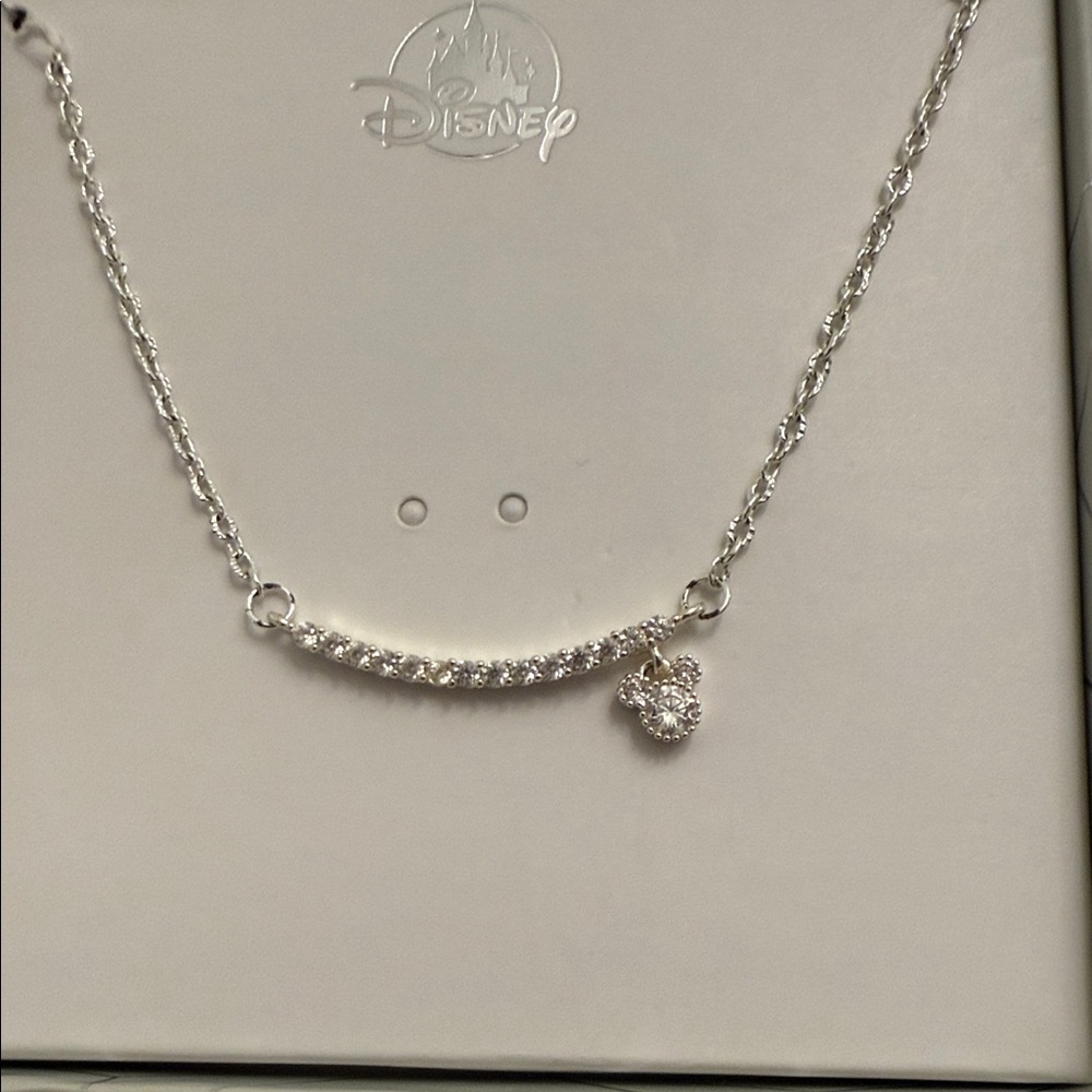 Disney Silver Necklace with Sparkling Charm